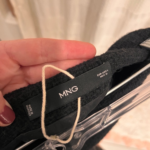 Mango black tweed bouclé mini skirt - Picture 2 of 4